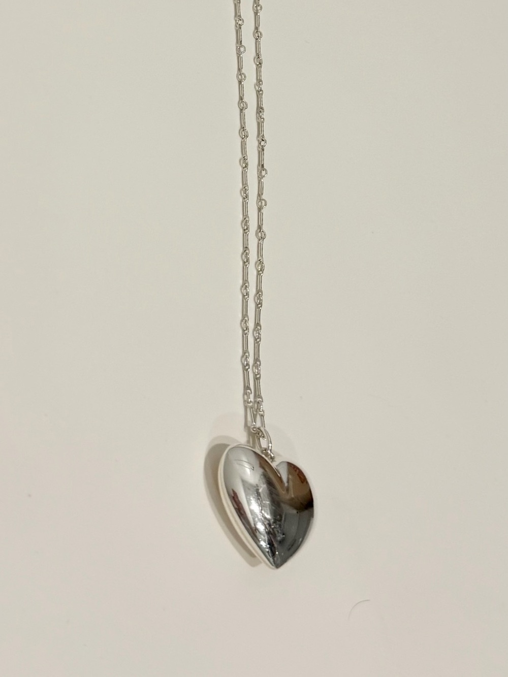 Tiffany & Co. Silver Puffed Heart Pendant Necklace 24in